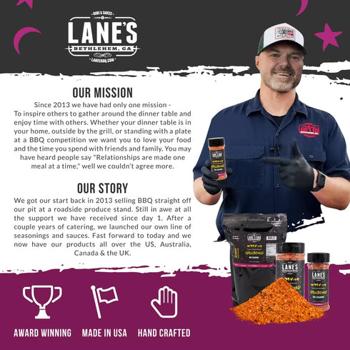 Lane's Spellbound Pork Rub Seasoning, All-Natural BBQ Seasoning Rib Rub, Premium Butt Rub Seasoning & Sweet BBQ Rubs for Smoking, Made in USA, 4.6...