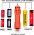Thyrm CellVault-18 Rechargeable Battery Storage (Rescue Orange), Waterproof, for 18650, 18350, CR123 Flashlight Batteries, Made in USA...