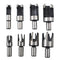 8-Pack Wood Plug Cutter Drill Carbon Steel Bit Set, Straight and Tapered Taper Cutting Tool, Woodworking Chamfer Drill Bits 5/8In, 1/2In, 3/8In, 1...
