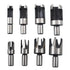 8-Pack Wood Plug Cutter Drill Carbon Steel Bit Set, Straight and Tapered Taper Cutting Tool, Woodworking Chamfer Drill Bits 5/8In, 1/2In, 3/8In, 1...