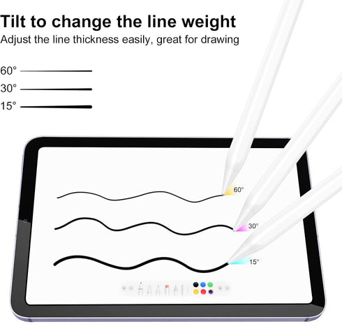 Stylus Pen for iPad with Palm Rejection, Oblique Painting and Magnetic Attraction Design, Pencil for iPad with Dual Touch Function, Pencil Compati...
