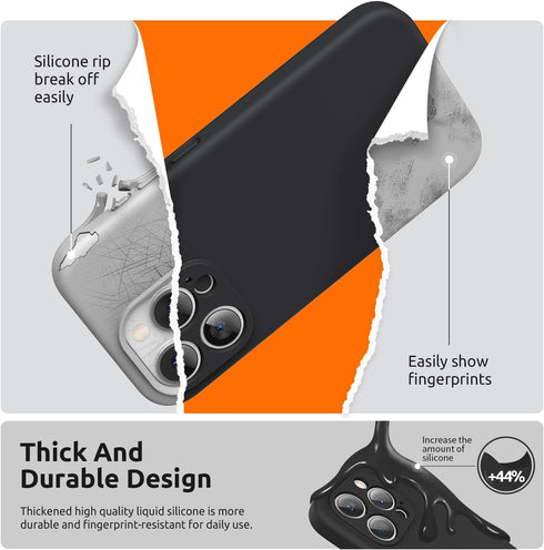 SURPHY Designed for iPhone 15 Pro Case with Screen Protector and Lanyard, Phone Strap and Liquid Silicone Phone Case (Camera Protective + Soft Mic...