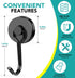 DIYMAG Black Magnetic Hooks, 80LBS Strong Magnetic Hooks heavy duty, Strong Magnet Hooks with Metal Hanger for Hanging Refrigerator Home Kitchen O...