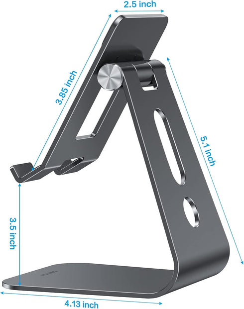 OMOTON Adjustable Tablet Stand for Desk, Upgraded Longer Arms for Greater Stability, T2 Tablet Holder with Hollow Design for Bigger Sized Phones a...