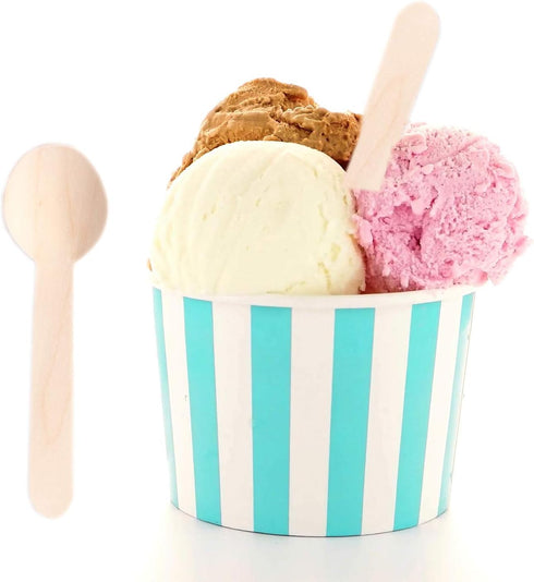 HUJI Eco- Friendly Wooden Spoons - Disposable Wood Cutlery! 50 Spoons 6.1"...