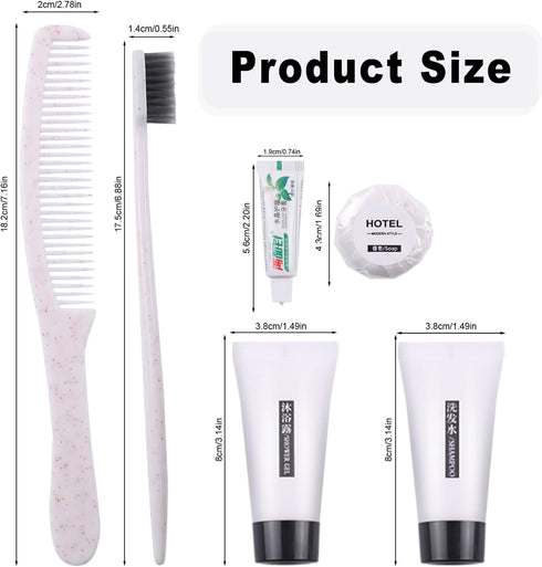 Hygiene Kit, Hygiene Kit Bulk, Travel Hygiene Kit With Toothbrush, Toothpaste, Comb, Shampoo, Shower Gel, Shower Cap And Soap, Individually Packed...