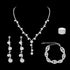 4 Pcs Bridal Jewelry Set Rhinestone Necklace Earrings Bracelet Ring Silver Wedding Jewelry Set Rhinestone Jewelry Set for Women/Brides/Bridesmaids...