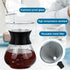 Pour Over Coffee Maker, Portable Drip Coffee Brewer with Reusable Stainless Steel Conical Filter, Glass Carafe Pot with Silicone Protective Cover ...