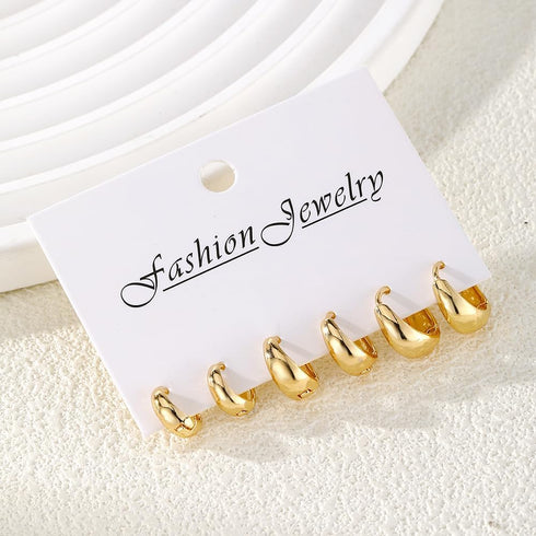 KISS WIFE 6 Pairs Small Hoop Earrings for Women, 14K Gold Plated Simple Dainty Huggie Hoop Earrings Set Lightweight Hypoallergenic Trendy Jewelry ...