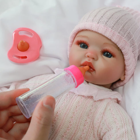 SCOM Magic Juice and Milk Nursing Bottle with Pacifier for Baby Doll Accessories, 3 Piece Pretend Play Feeding Toy Set for Age 4+ (PINK)...