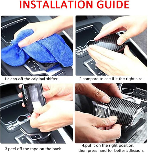 Gear Shifting Knob Cover Trim for Audi A4 A4allroad / A5 S5 / Q5 2023 2022 2021-2017 Shifter Knob Stickers Head Trim for Audi SQ5 2018-2023 / Q7 2...