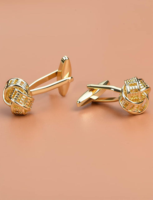 Men's Classic Metal Knot Tuxedo Shirt Cufflinks for Men Bridegroom Wedding Business Clothing Gift with Box...
