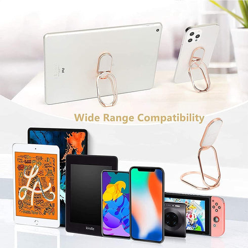 Cell Phone Ring Holder Finger Kickstand, CLZWiiN Foldable 360° Rotation Cellphone Stand for Desk, Office Desktop, Magnetic Car Mount, Metal Multi-...