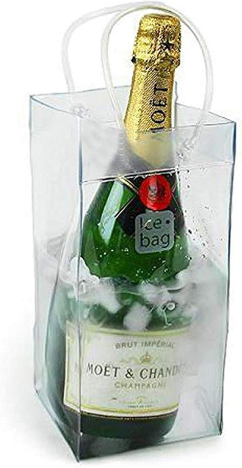 Ice Wine Bag Portable Collapsible Clear Wine Pouch Cooler with Handle for Party,Outdoor,Champagne,Cold Beer,White Wine,Chilled Beverages,Iced Drin...