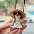 Swinging Duck Car Hanging Ornament, Cute Car Hanging Accessories for Rear View Mirror, Car Pendant Gold Necklace Sunglasses Duck Hanging Swing...