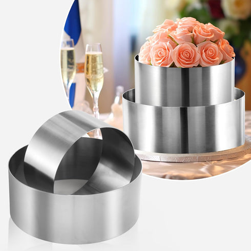 CALIFORNIA CADE ELECTRONIC Cake Ring, 6 Inch Cake Rings for Baking, 15CM Fixed Round Stainless Steel Cake Mold - Cake Baking Supplies...