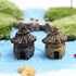 Grey Thatched Roof Garden Accessories Miniature Garden Bridge Figurines Garden Decor Mini Lighthouse Water Well Mini Figurines Ornament for Micro ...
