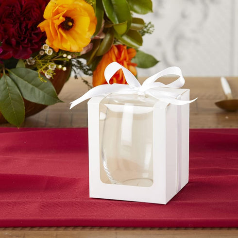 Kate Aspen Gift Boxes for Stemless Wine Glass, 9-Ounce, White, Set of 12...