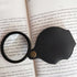 6X Mini Pocket Magnifying Glass Folding Pocket Magnifier Loupe with Rotating Protective Holster Leather Pouch for Reading,Science Class,Hobby (Bla...