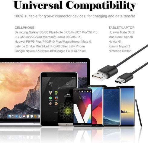 Fast Charger with USB Type C 4FT(1.2m) Cable & OTG Adapter for Samsung Galaxy S9/S9 Plus/S8/S8 Plus/S10/S10e/S10 Plus/Note 8/Note 9/A01/A13/A03s/A...