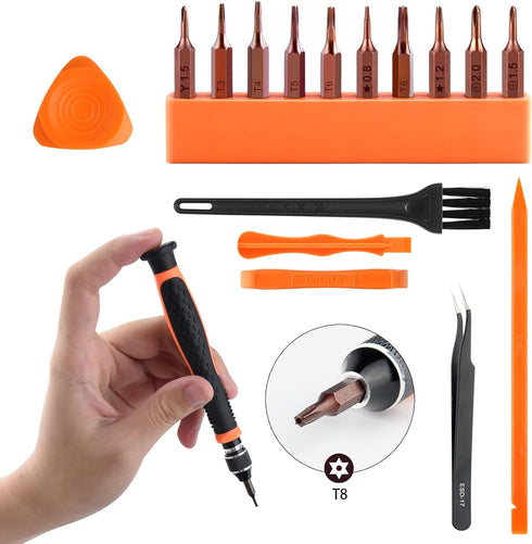 ASTARON 17 in 1 Screwdriver Set for MacBook, Repair Tool Kit with T3 T4 T5 T6 T8 P2 P5 PH000 Ph00 Y00 Magnetic Torx Bit & Opening Tool for Laptop,...
