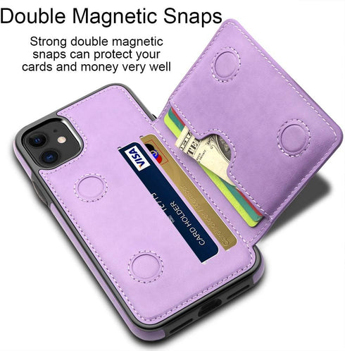 LakiBeibi Case for iPhone 11 with Card Holders, Dual Layer Lightweight Slim Leather Wallet Case Flip Folio Magnetic Lock Protective Case for Apple...