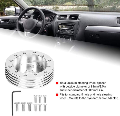Grant Steering Wheel Adapter,Steering Wheel Adapter,Automotive Steering Wheels,1In Aluminum Steering Wheel Hub Spacer For 5 6 Hole Wheels To 3 Hol...