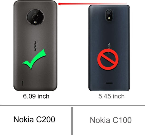 Osophter for Nokia C200 Case with 2pcs Screen Protector Shock-Absorption Flexible TPU Rubber Protective Cell Phone Cover for Nokia C200(Navy Blue)...