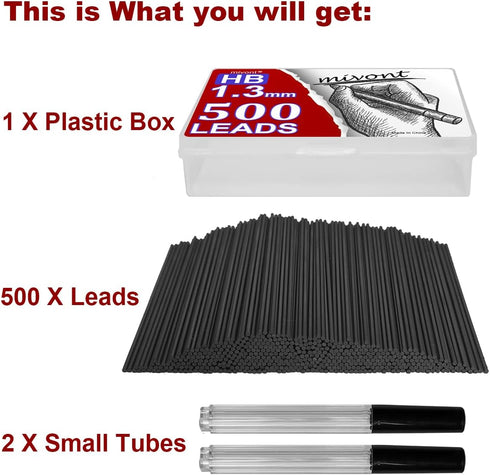 500pcs 1.3mm HB Mechanical Pencil Refill Plastic Automatic Pencil Lead Refill drawing draft...