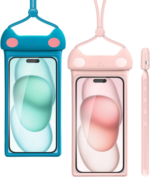 wellhouse Waterproof Phone Pouch, Waterproof Phone Case for iPhone 15 14 13 12 Pro Max XS Samsung, IPX8 3D Cellphone Dry Bag Beach Essentials (Meo...