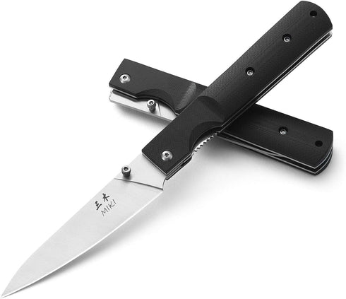 Miki 440A Stainless Steel Blade Japanese Kitchen Chef Folding Pocket Knife for Camping, Petty Fruit Paring Peeling Small Drop Point...