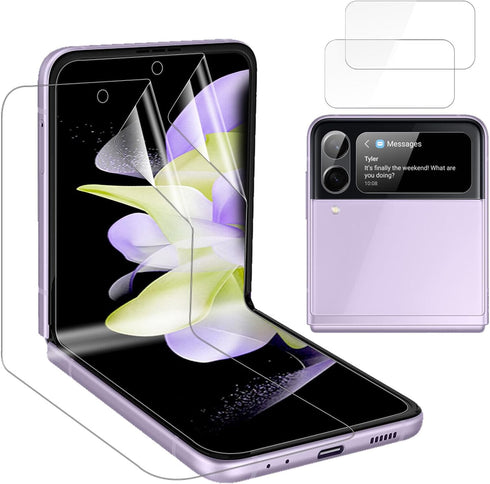 [2Pack Soft Hydrogel Screen Protector for Samsung Galaxy Z Flip 4 / Samsung Galaxy Z Flip4 5G, Upgraded Non-breakable Flexible TPU Protective Film...