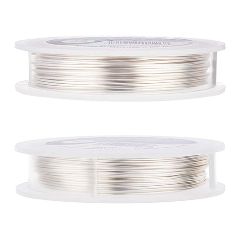 BENECREAT 20 Gauge Wire Jewelry Silver Copper Wire Tarnish Resistant Beading Wire for Craft Jewelry Making, Wreaths, Weaving, Pendant Wrapping, 33...