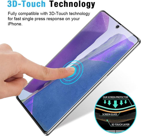 BANDQ 3 Pack Samsung Galaxy Note 20 Screen Protector?3+1 Pack? 1 Pack Camera Lens Protector, Bubble-Free, 9H Tempered Glass Screen Protector for G...