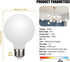 KGC LED Edison Globe Light Bulbs, Neutral White 4000K CRI 90, LED Filament Light Bulb, 5W Equivalent to 40W, G25(G80) Dimmable, Milky Glass, Bathr...