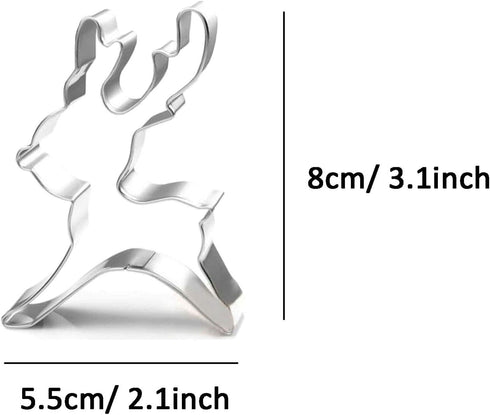 Deer Reindeer Christmas Sika Cookie Cutter Stainless Steel...