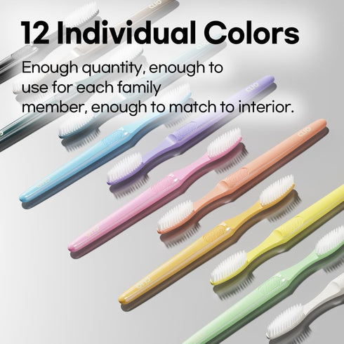 DENTIMATE MAX Plus Double Layered Bristles Soft Medium Toothbrush 12 Color 12 Packs...