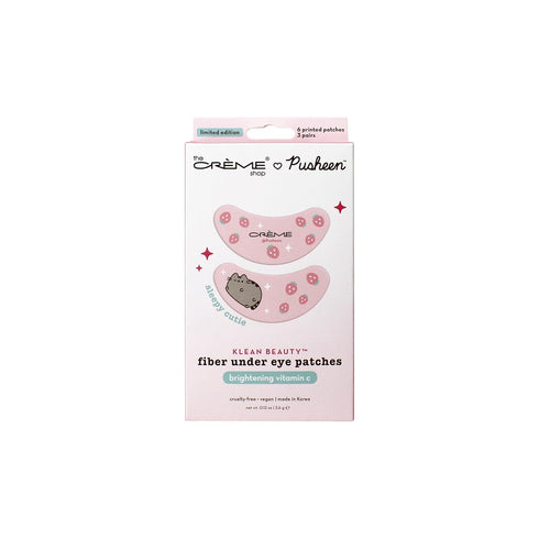 The Crème Shop X PUSHEEN KLEAN BEAUTY™ Fiber Under Eye Patches | Vitamin C Infused for Brightening | Cooling & Moisturizing | Set of 3 Pairs | Veg...