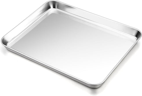P&P CHEF 16 Inch Baking Cookie Sheet, Oven Pan Tray Stainless Steel Sheet Pan for Kitchen, Oven Bakeware for Multi Uses, Shiny Look & Dishwasher S...