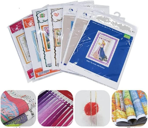 ARAZADR Cross Stitch Kits-Embroidery Stamped Cross Stitch Kits for Beginners Adults Blue and Wite Dragon Printed Pattern Animals Counted Stitching...