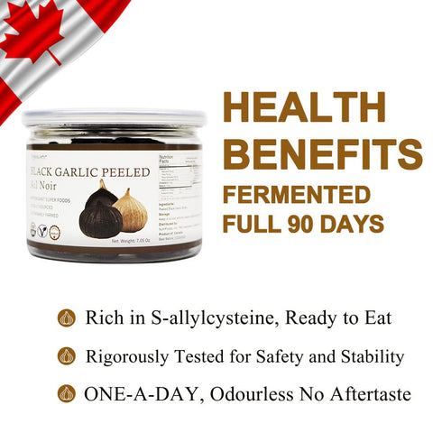 Orgnisulmte Peeled Black Garlic Cloves Fermented for 90 Days,Ready to Eat Non-GMO 7.05 Oz...