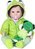 Reborn Baby Girl Boy Dolls Clothes 22 inch 4 pcs Sets Green Frog Outfit Fit 20-22" Newborn Dolls Clothes Accessories...