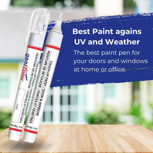 Black Touch Up Paint Pen for All Surfaces - Ideal for Doors, Windows, Metal, PVC, and Aluminum - UV Resistant, High Adhesion, and Durable...