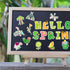 Konsait Hello Spring Bulletin Board Decorations Set, 34Pcs Spring Bulletin Board, Green Flowers Birds Butterfly Spring Cutouts for Classroom Home ...