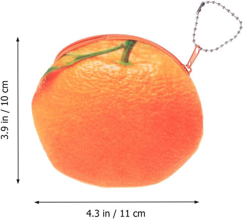 Zip Around Wallet Mini Wallet Kid Coin Purse Keychain Wallet Pouch Fruit Purse Novelty Purses for Women Orange Mini Purse Coin Pouch for Keychain ...