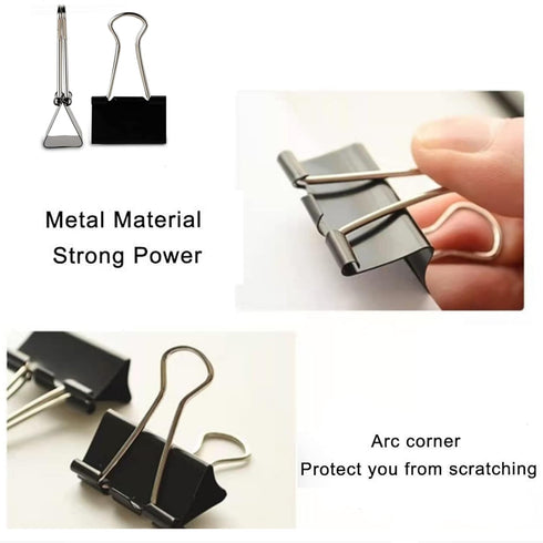100 Pack Small Binder Clips 0.75 Inch, Small Binder Clips Micro Clips Paper Clamps for Office and Home Supplies, Black...