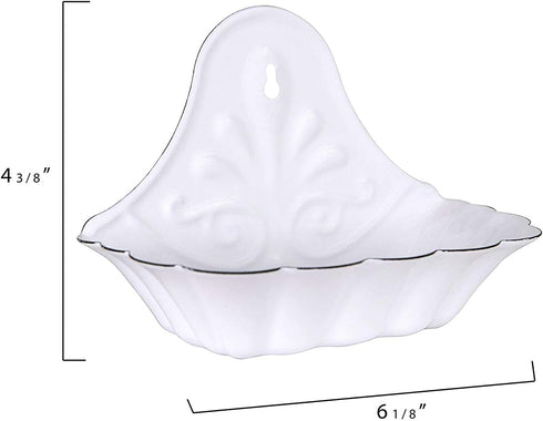 Creative Co-Op White Enameled Metal Soap Dish, Hangs or Sits...