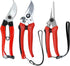 YAMATIC Garden Pruning Shears 3 Pack, 2 Bypass Pruners 1 Pruning Snip, Straight Garden Scissors with Sharp Blade, Heavy Duty Garden Clippers Hand ...