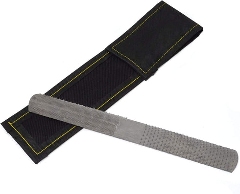 Honbay 1PCS Half Round Wood Rasp Wood File Carbon Hand File Flat Needle File in A Black Storage Bag for Sharping or Polishing Wood Plastic and Met...