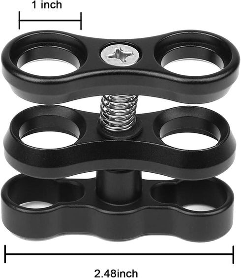 2 PCS x 1" Inch Aluminum Standard Long Ball Clamp Mount for Underwater Diving Light Arm System,Work with Ram Mounts...